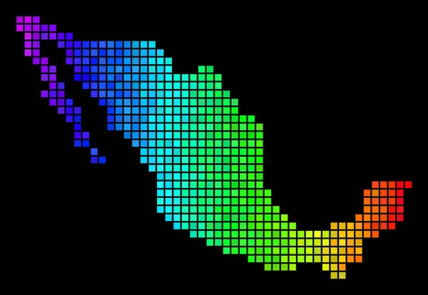 光谱像素墨西哥地图 — 图库矢量图片