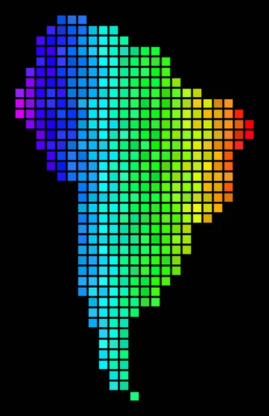 Carte colorée de l'Amérique du Sud Pixel — Image vectorielle