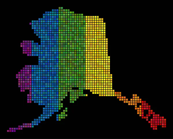 Carte de l'Alaska à pois LGBT — Image vectorielle