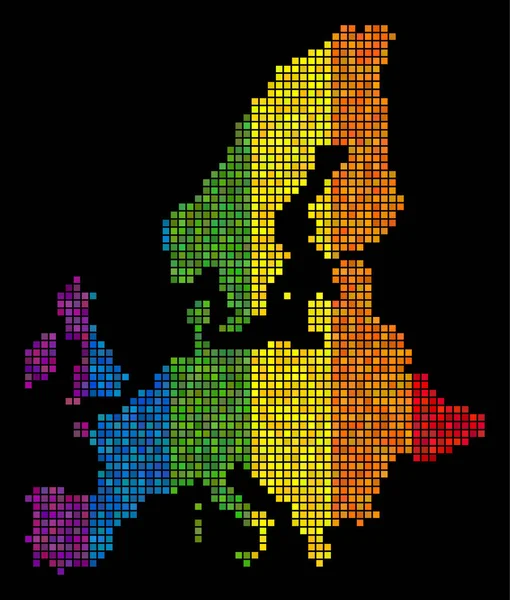 Mapa de la Unión Europea con puntos de espectro — Vector de stock