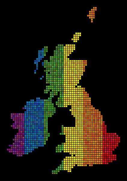 Spektrum pikseli Wielkiej Brytanii i Irlandii mapę — Wektor stockowy