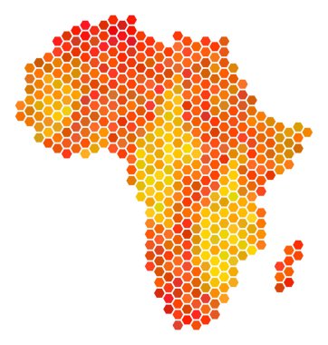 Yangın altıgen Afrika harita