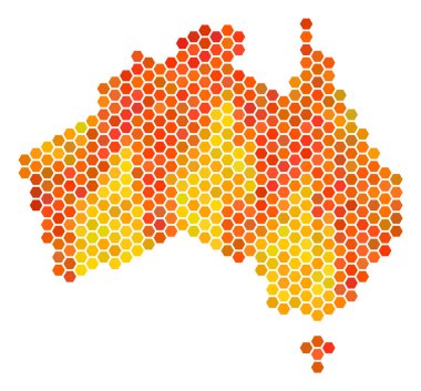 Turuncu altıgen Avustralya harita