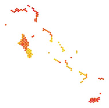 Yangın altıgen Bahama Adaları Haritası