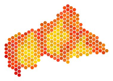 Sıcak altıgen Orta Afrika Cumhuriyeti harita