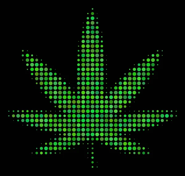 Icône de demi-teinte de cannabis — Image vectorielle