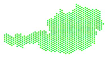 Yeşil altıgen Avusturya harita