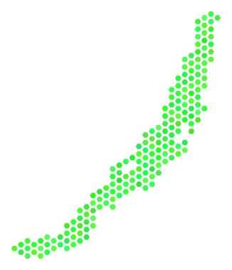 Yeşil altıgen Baykal Gölü harita