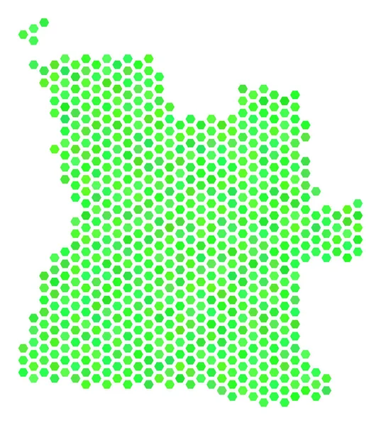 Yeşil petek Angola Haritası — Stok Vektör