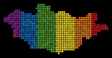 Spektrum piksel Moğolistan Haritası