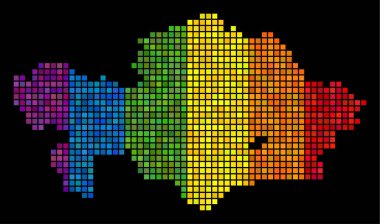 Spektrum piksel Kazakistan Haritası
