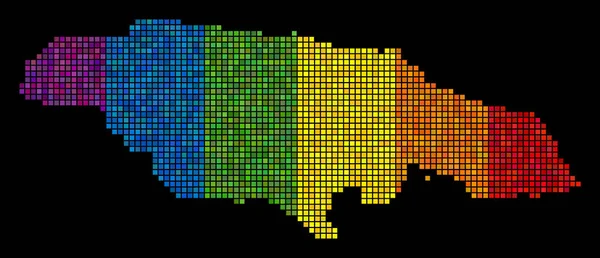 光谱像素牙买加地图 — 图库矢量图片