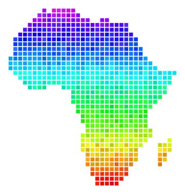 Parlak piksel Afrika harita