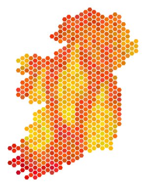 Sıcak altıgen İrlanda ülkeler harita