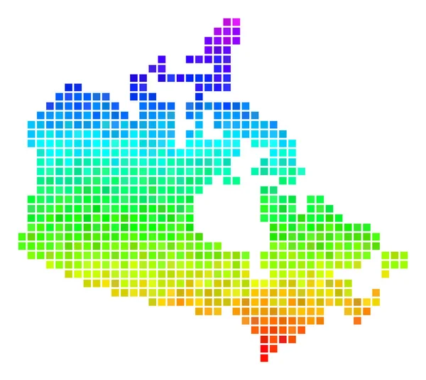 Mapa Kanady světlý Pixel — Stockový vektor