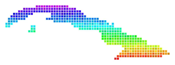 Spectrum Pixel Cuba Mapa — Vector de stock
