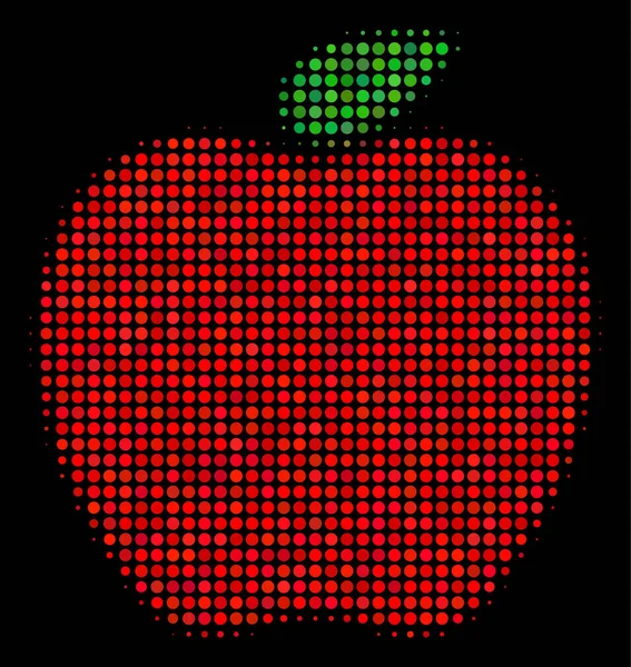 Icône demi-teinte pomme — Image vectorielle