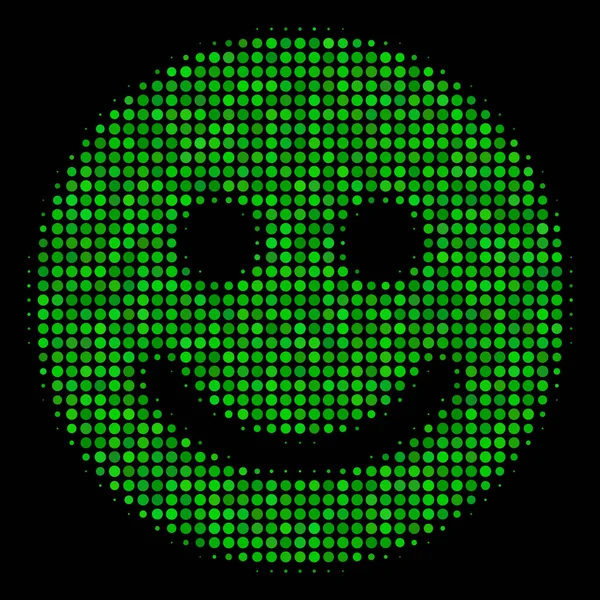 嬉しそうな笑顔のハーフトーンのアイコン — ストックベクタ