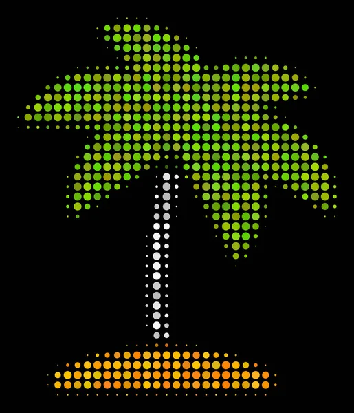 Острів Тропік Palm напівтонових значок — стоковий вектор