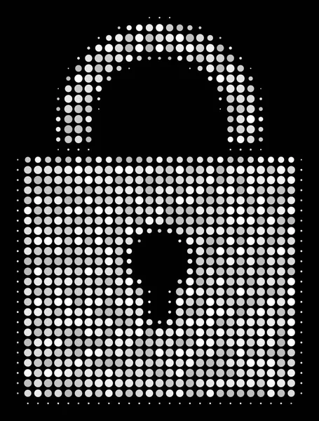 Lock Halftone Icon — Stock Vector