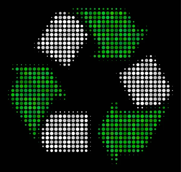 Icono de medio tono de las flechas de reciclaje — Vector de stock