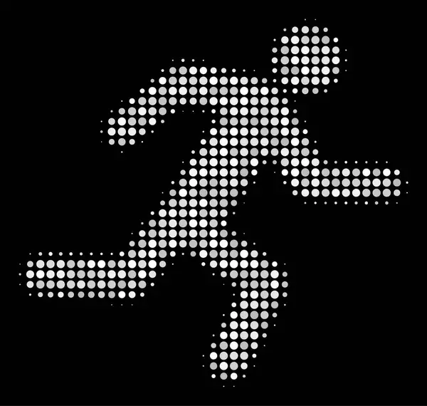 Hombre corriendo Icono de medio tono — Archivo Imágenes Vectoriales