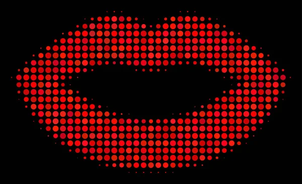 섹시 한 입술 하프톤 아이콘 — 스톡 벡터