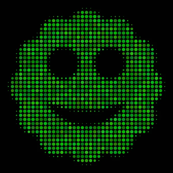 Adesivo sorridente Halftone Ícone — Vetor de Stock