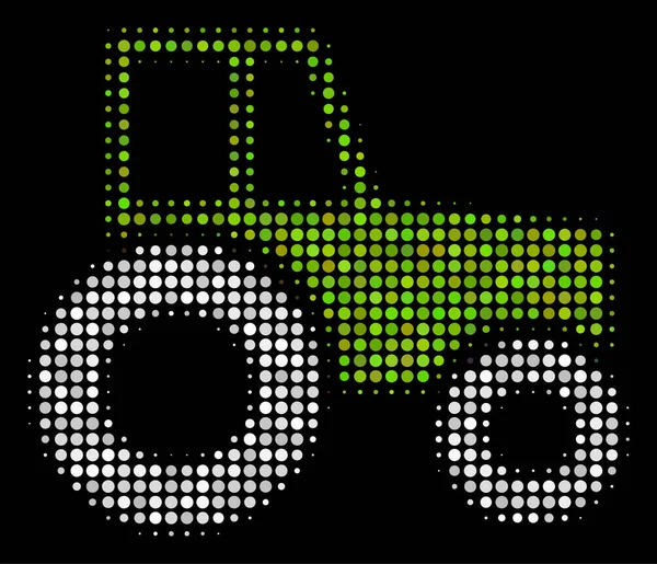 Wheeled Tractor Halftone Icon — Stock Vector