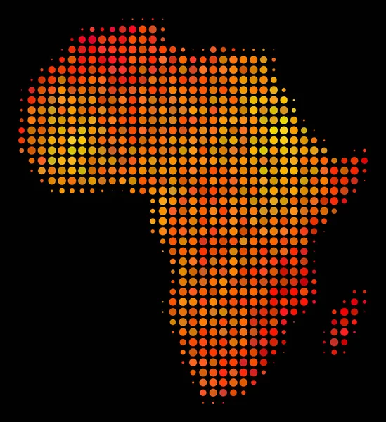 Nokta turuncu Afrika harita — Stok Vektör