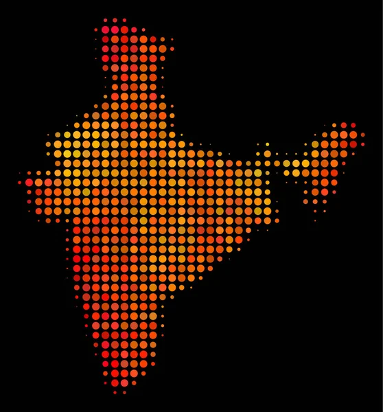 Carte orange pointillée de l'Inde — Image vectorielle