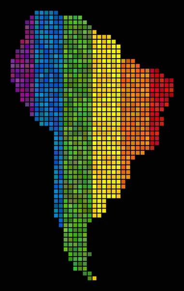 Carte de l'Amérique du Sud Spectrum Pixel — Image vectorielle