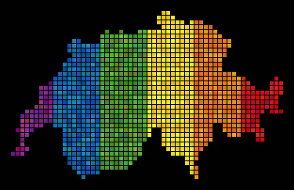 Mapa de Swissland de Pixel LGBT — Archivo Imágenes Vectoriales