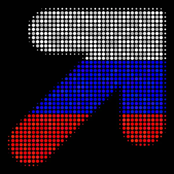 Halftone Russian Arrow Up Right Icon — Stock Vector