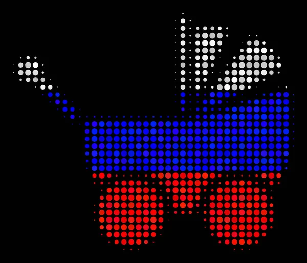 Icono de transporte de bebé ruso de medio tono — Vector de stock