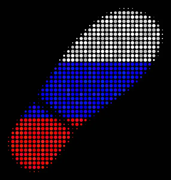 Halftone Russian Boot Footprint Icon — Stock Vector