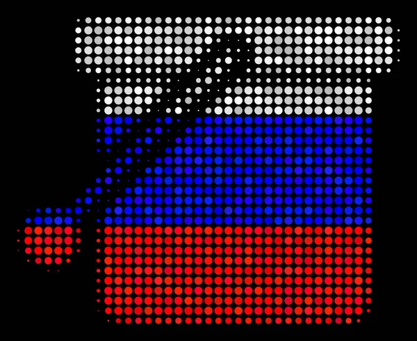 Halftone Russische emmer pictogram — Stockvector