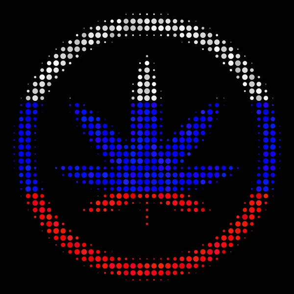 Icône de cannabis russe demi-teinte — Image vectorielle