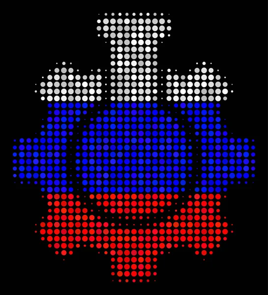 Halftone Russian Chemical Industry Icon — Stock Vector
