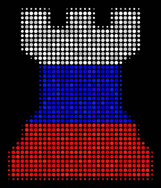 Icono de torre de ajedrez ruso de medio tono — Vector de stock