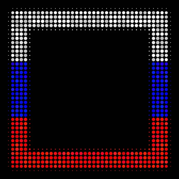 Halfone russische Kontur quadratische Symbol — Stockvektor