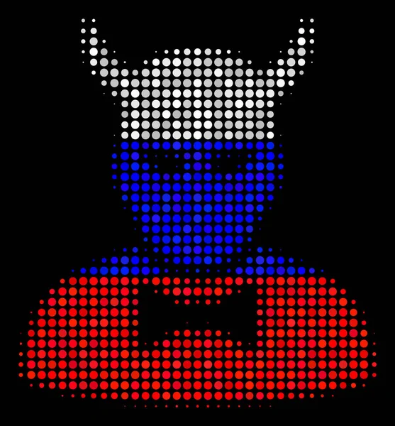 Halftone Russian Devil Icon — Stock Vector