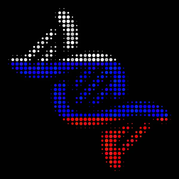 Halvton ryska Dna Spiral ikonen — Stock vektor