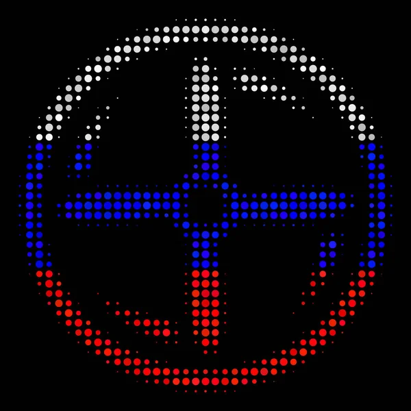 半色调俄罗斯无人机螺丝旋转图标 — 图库矢量图片