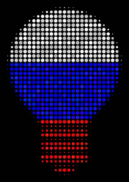 Icono de bombilla eléctrica rusa de medio tono — Vector de stock