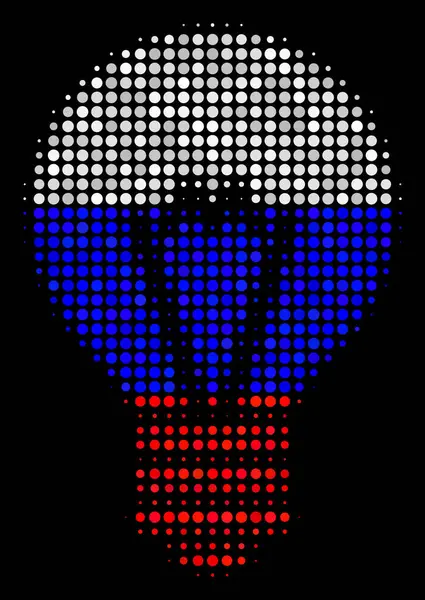 Icono de bombilla eléctrica rusa de medio tono — Vector de stock