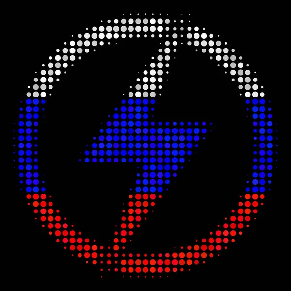 Halftone Russian Electric Power Icon — Vector de stoc