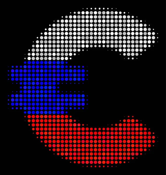 Halftone Russische Euro-pictogram — Stockvector