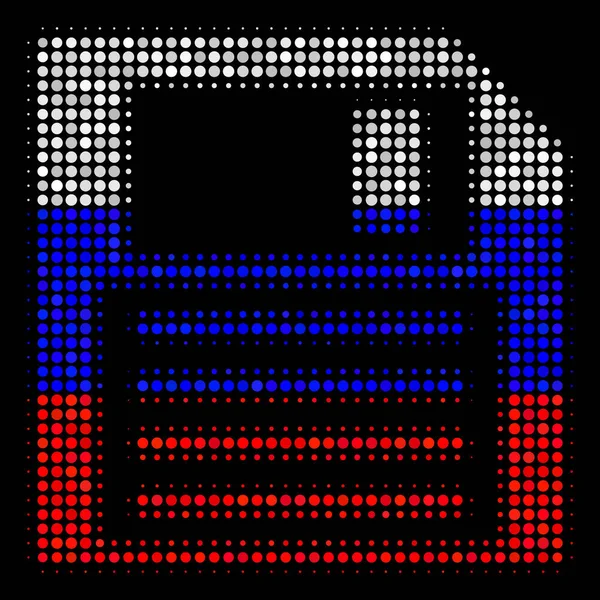 Halftone Russian Floppy Disk Icon — Stock Vector