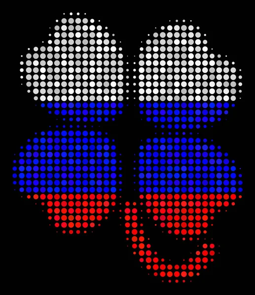 Icône russe demi-teinte en trèfle à quatre feuilles — Image vectorielle